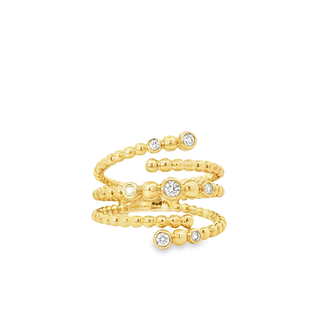 Coiled Beaded 5 Row Ring