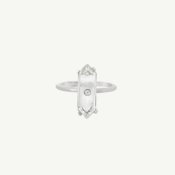 Raw Instincts White Gold Diamond & Mooncrystal Ring