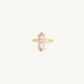 Raw Instincts Gold Diamond & Gold Quartz Ring