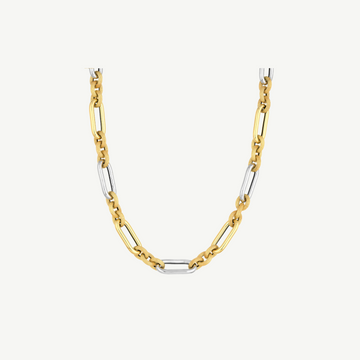 Two Tone Paperclip Chain 18"