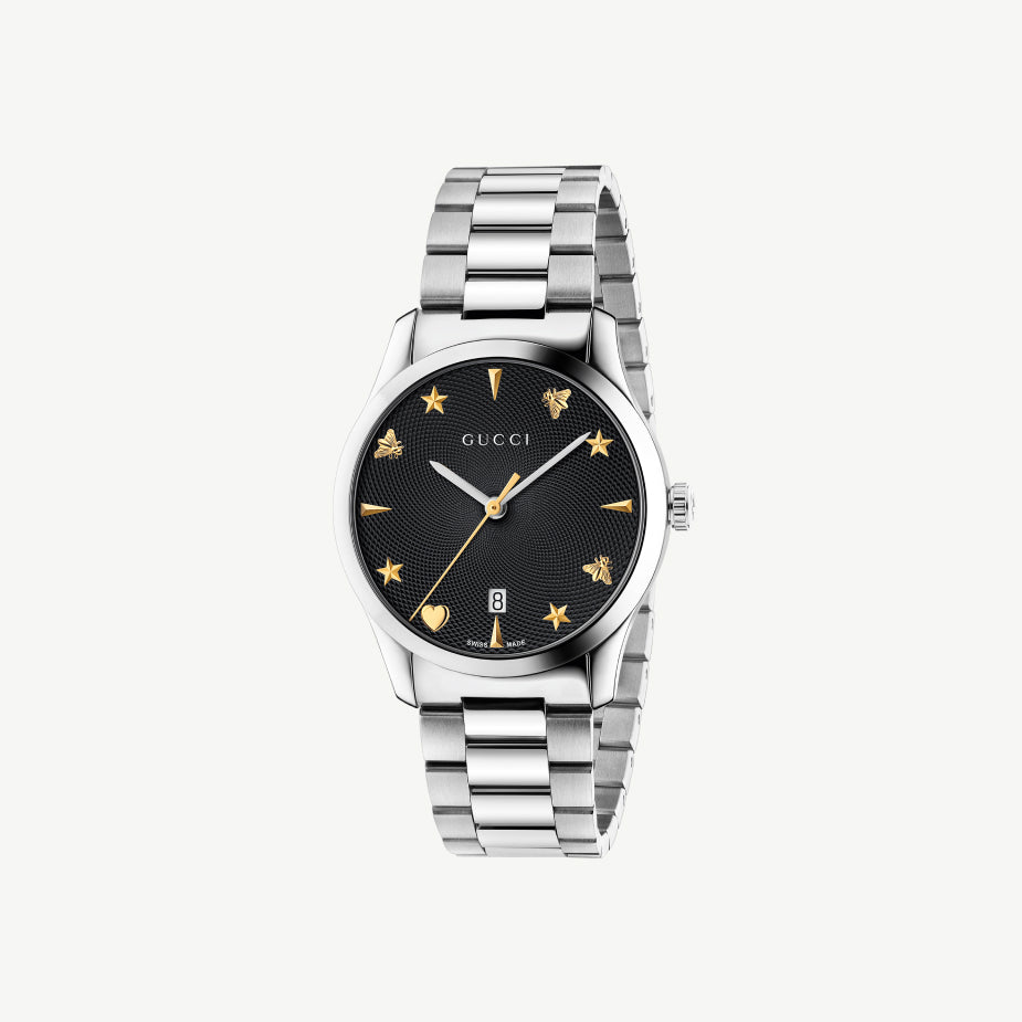 Gucci G-Timeless 38mm Black Guilloché Dial Watch