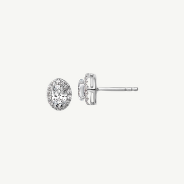 Oval Halo Earrings