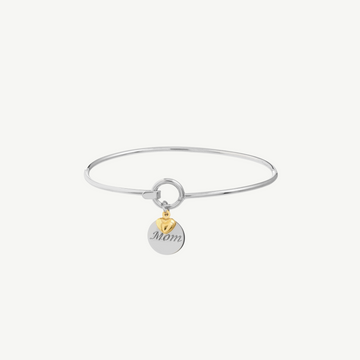 Mom Bangle with Heart Dangle