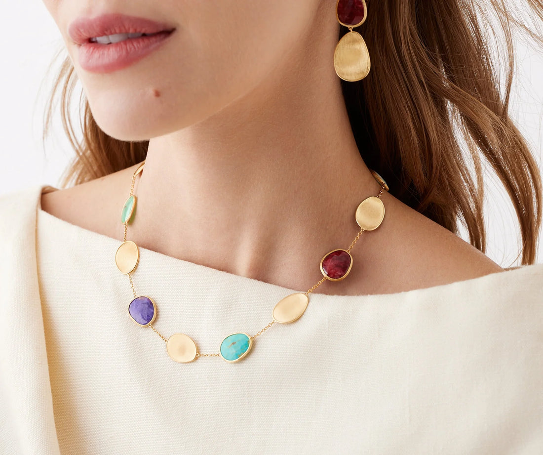 Collar Necklace with Mixed Gemstones