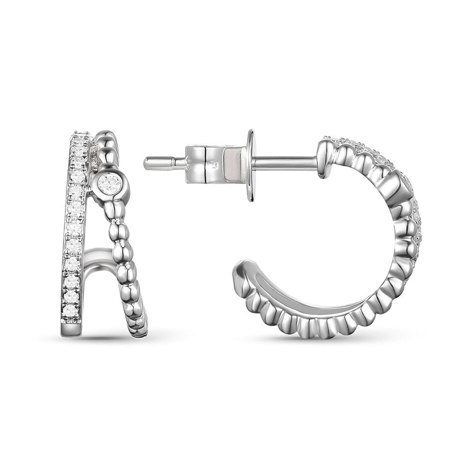 Diamond Double Hoop Earrings