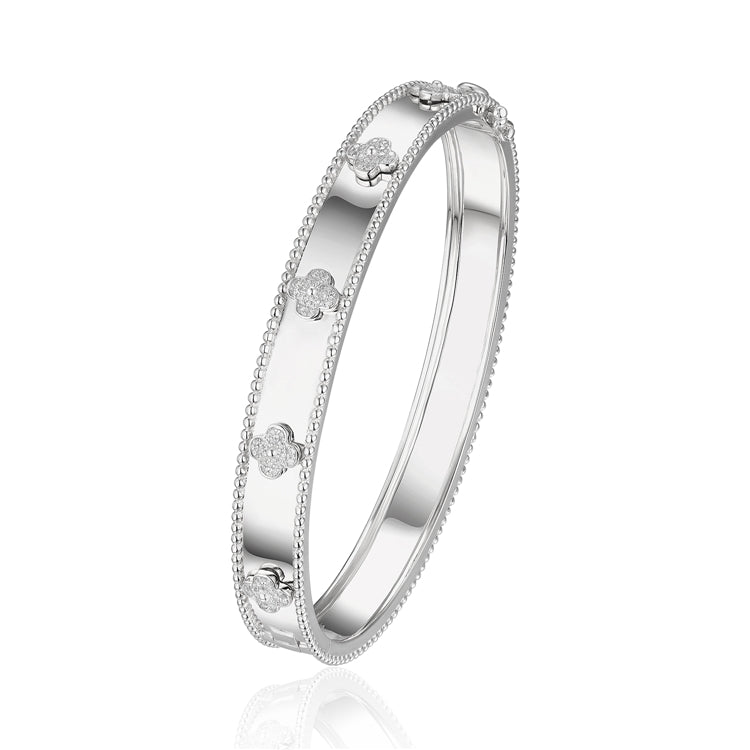 Luvente 14k Yellow Gold Diamond Bangle Bracelet