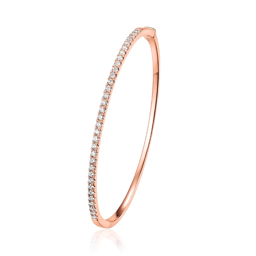 Luvente 14k White Gold Diamond Bangle
