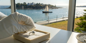 Professional jewelry cleaning and maintenance for a diamond ring by a Long Island, NY jeweler.