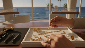 Jeweler examining gold jewelry during a careful evaluation