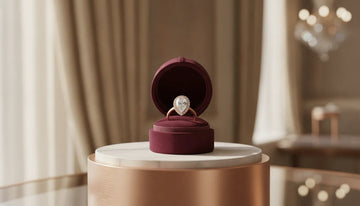 Rose gold engagement ring in box ready for a proposal