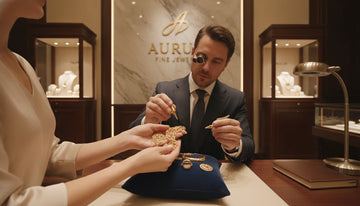 Elegant hands-on gold jewelry evaluation at Kravit Jewelers in Oceanside NY