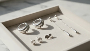 A curated selection of silver earring styles in sterling silver