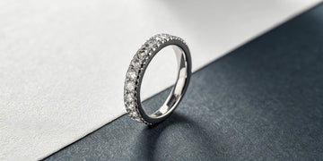 A diamond half eternity ring as a wedding band.