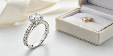 The cost to upgrade a diamond engagement ring with a pavé band.