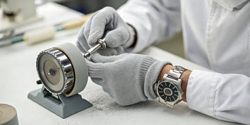 An expert at a watch polishing service near me restores a luxury timepiece.