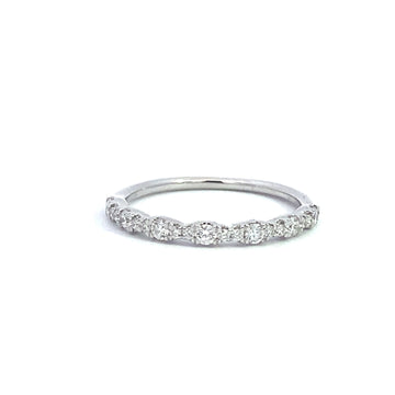 14K White Gold Diamond Half Band