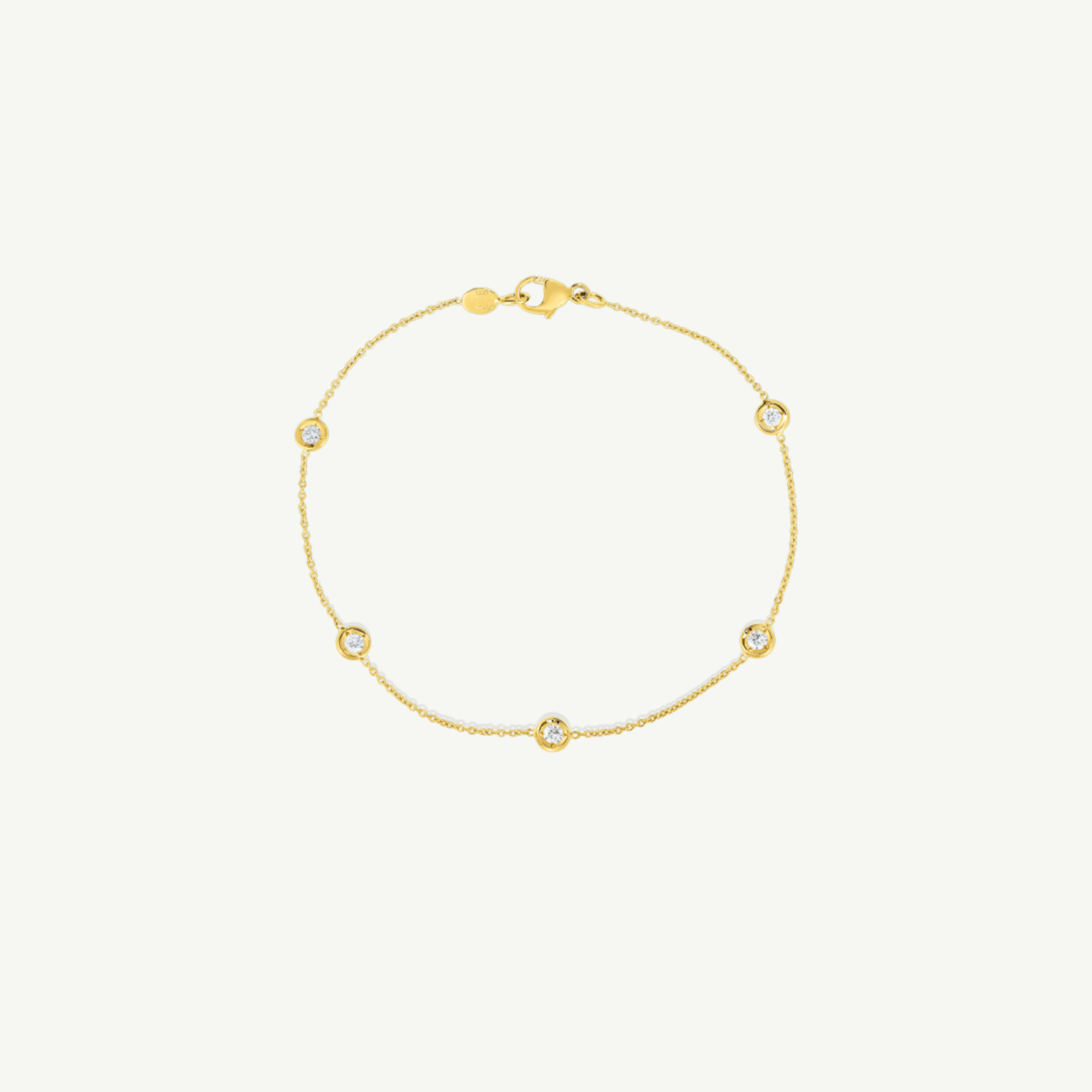 Gold Diamond By The Inch 5 Station Bracelet