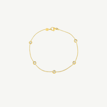 Gold Diamond By The Inch 5 Station Bracelet