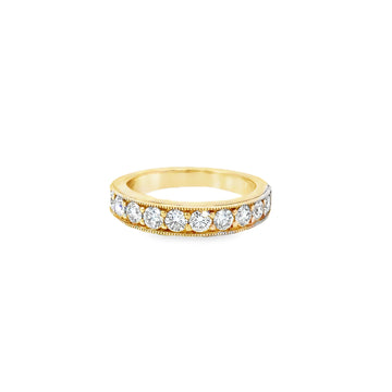 14K Yellow Gold Channel Set Diamond Wedding Band