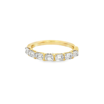 14K Yellow Gold Emerald Cut Diamond Band