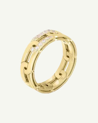 18K Yellow Gold Navarra Diamond Slim Band – 0.12 CTW