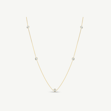 Gold Diamond By The Inch 5 Station Necklace