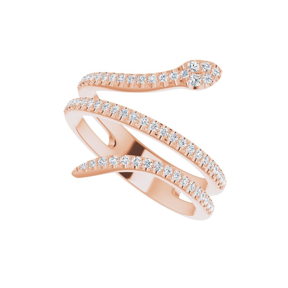 Experience the allure and mystery of our 14K Yellow 1/3 CTW Natural Diamond Snake Fashion Ring.