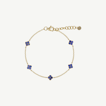 Gemstone Stationed Clovers Bracelet