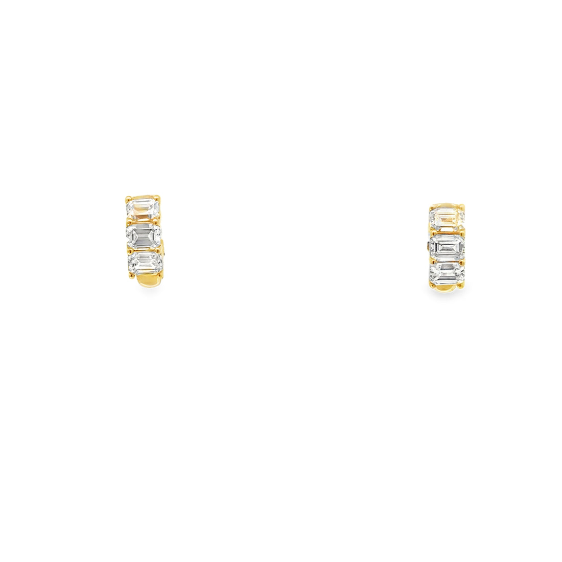 14k Yellow Gold Lab Diamond Huggies