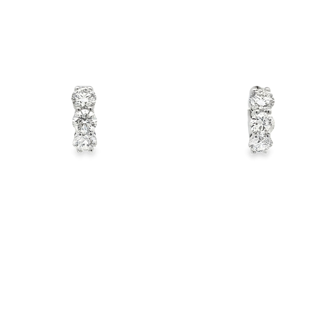 14k White Gold Lab Diamond Huggies