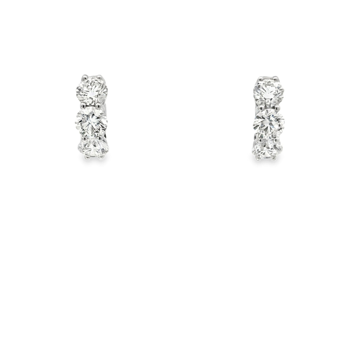14k White Gold Lab Diamond Huggies