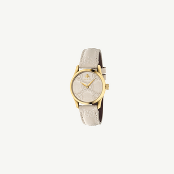 Gucci G-Timeless 27mm White Leather Watch