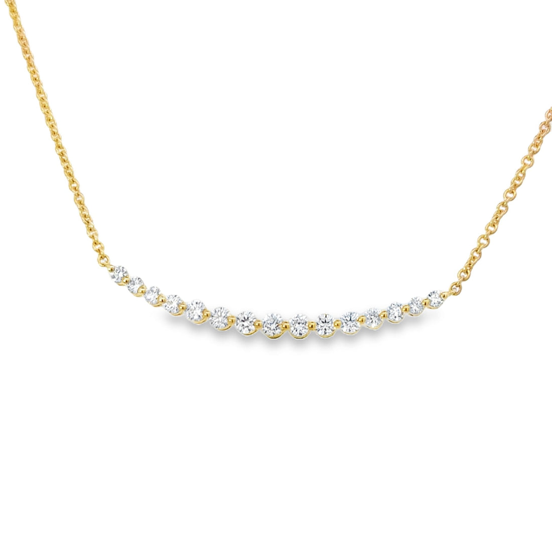 Diamond Curved Bar Necklace