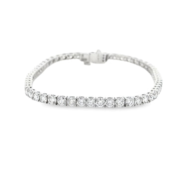 14K White Gold Diamond 4-Prong Tennis Bracelet