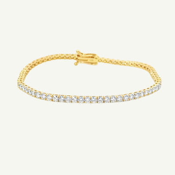 Classic Round Brilliant Diamond Tennis Bracelet in Yellow Gold