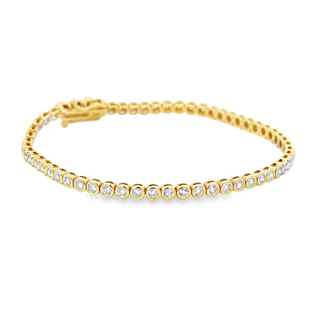 14K Yellow Gold Lab Grown Diamond Bezel Set Tennis Bracelet