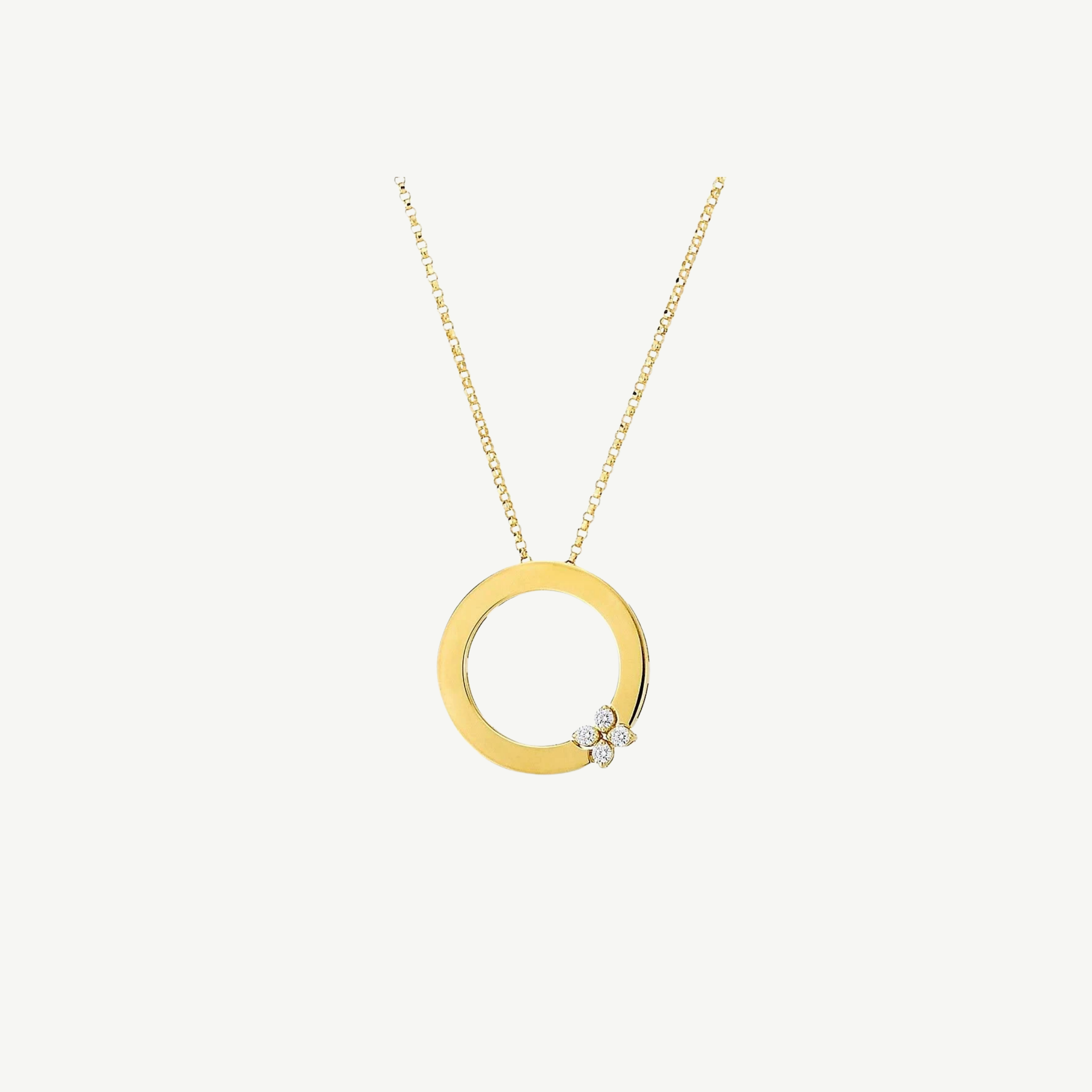 Gold Love In Verona Circle Of Life Diamond Flower Necklace