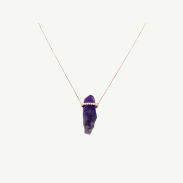 Idayne Gold Amethyst & Diamond Pendant Necklace