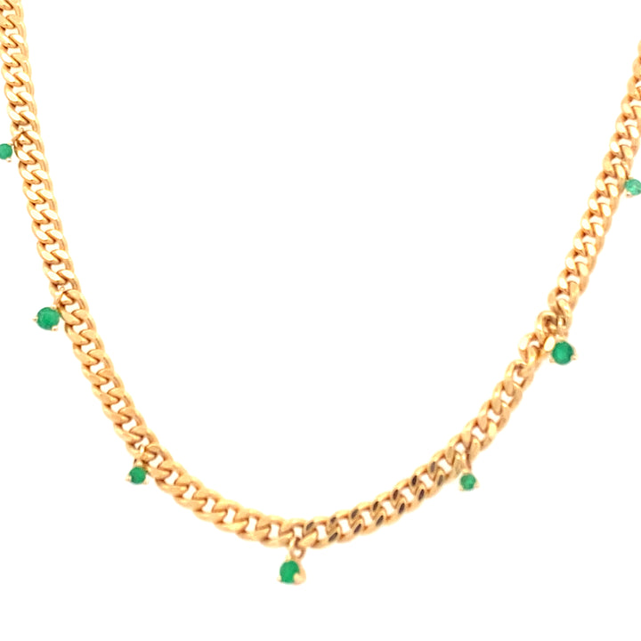 Choker Necklace with Emerald Drops