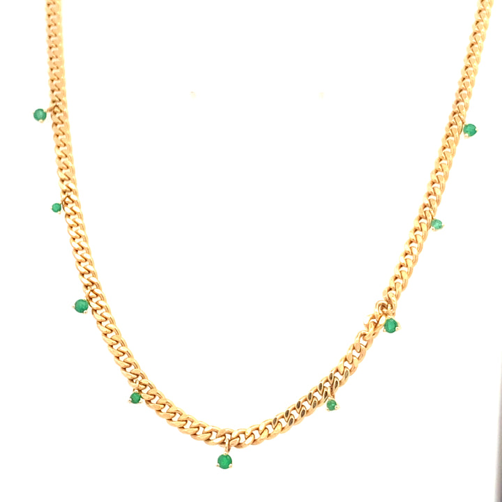 Choker Necklace with Emerald Drops