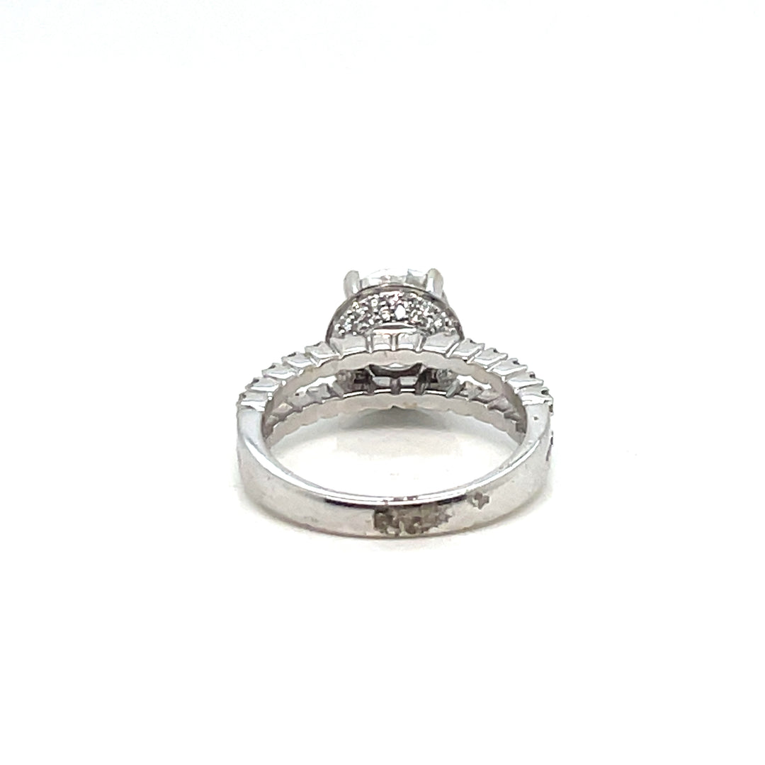 Halo Stimulated Diamond Engagement Ring