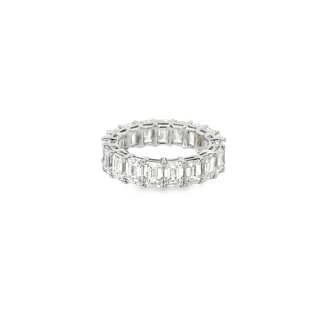 Platinum Emerald Cut Diamond Eternity Band