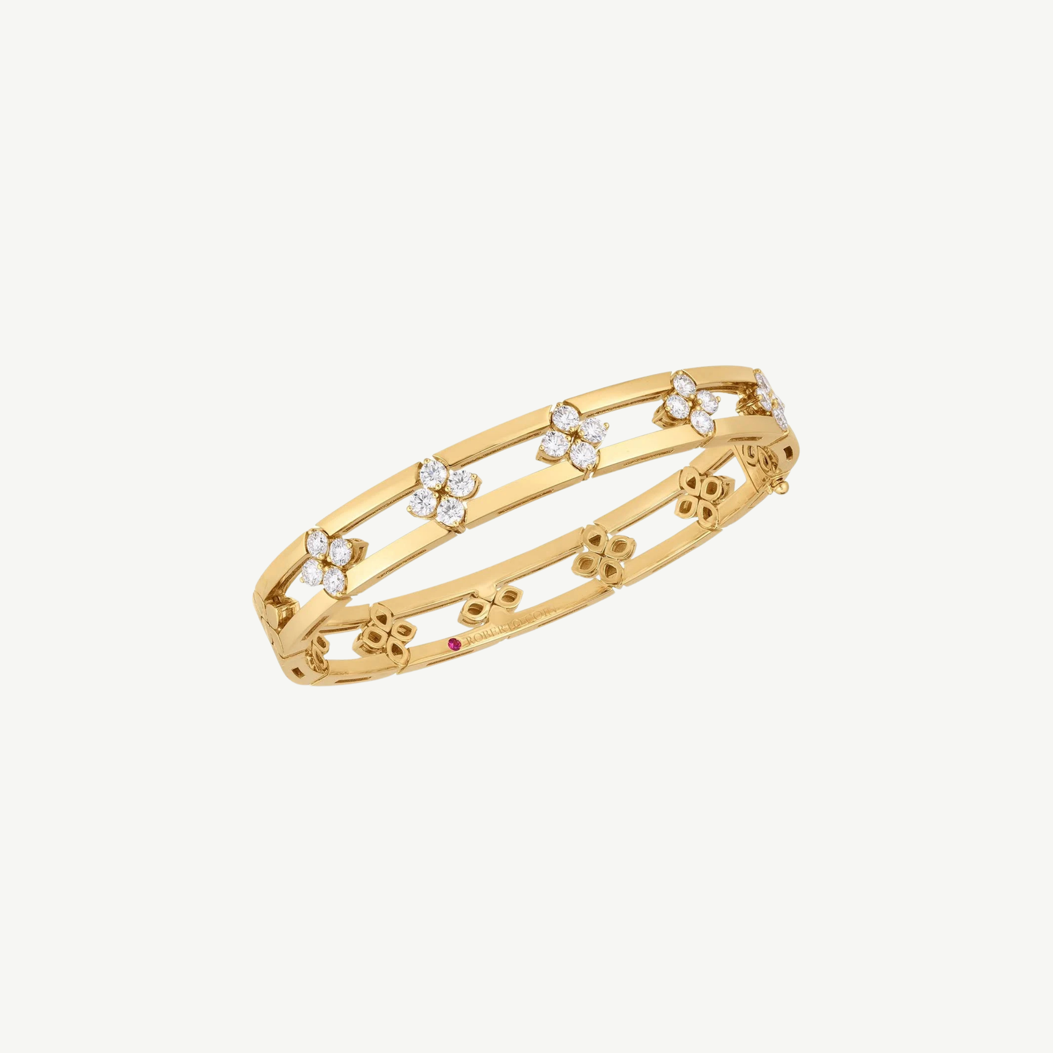 Gold Love In Verona Diamond Open Frame Bangle