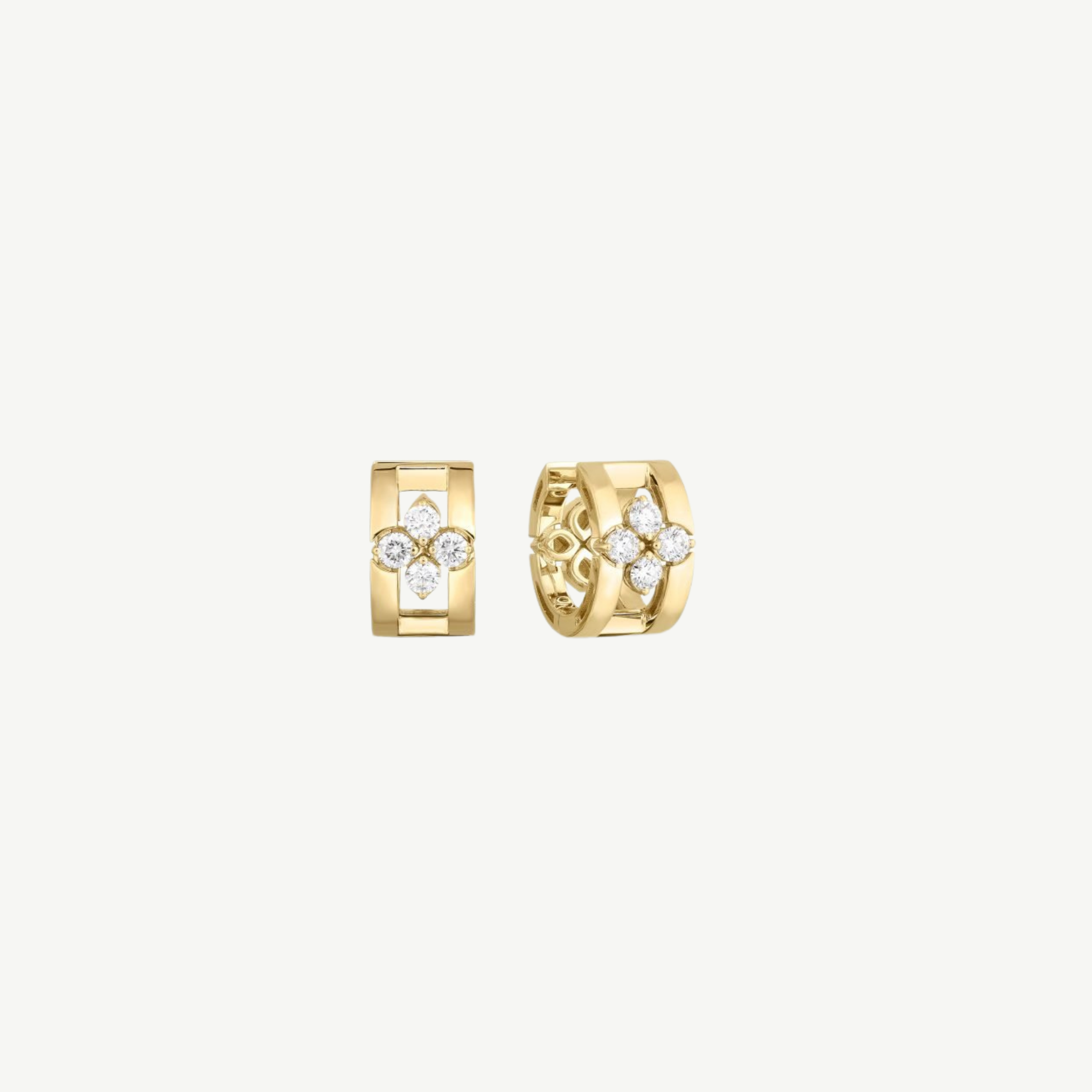 Gold Love In Verona Diamond Open Frame Hoop Earrings