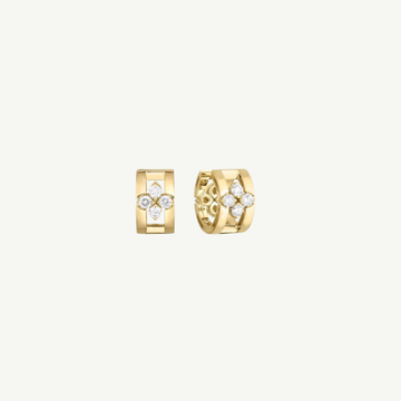 Gold Love In Verona Diamond Open Frame Hoop Earrings