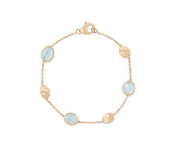 18K Yellow Gold Marco Bicego Siviglia Aquamarine Station Bracelet