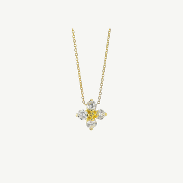 Gold Love In Verona Small Flower Diamond Necklace