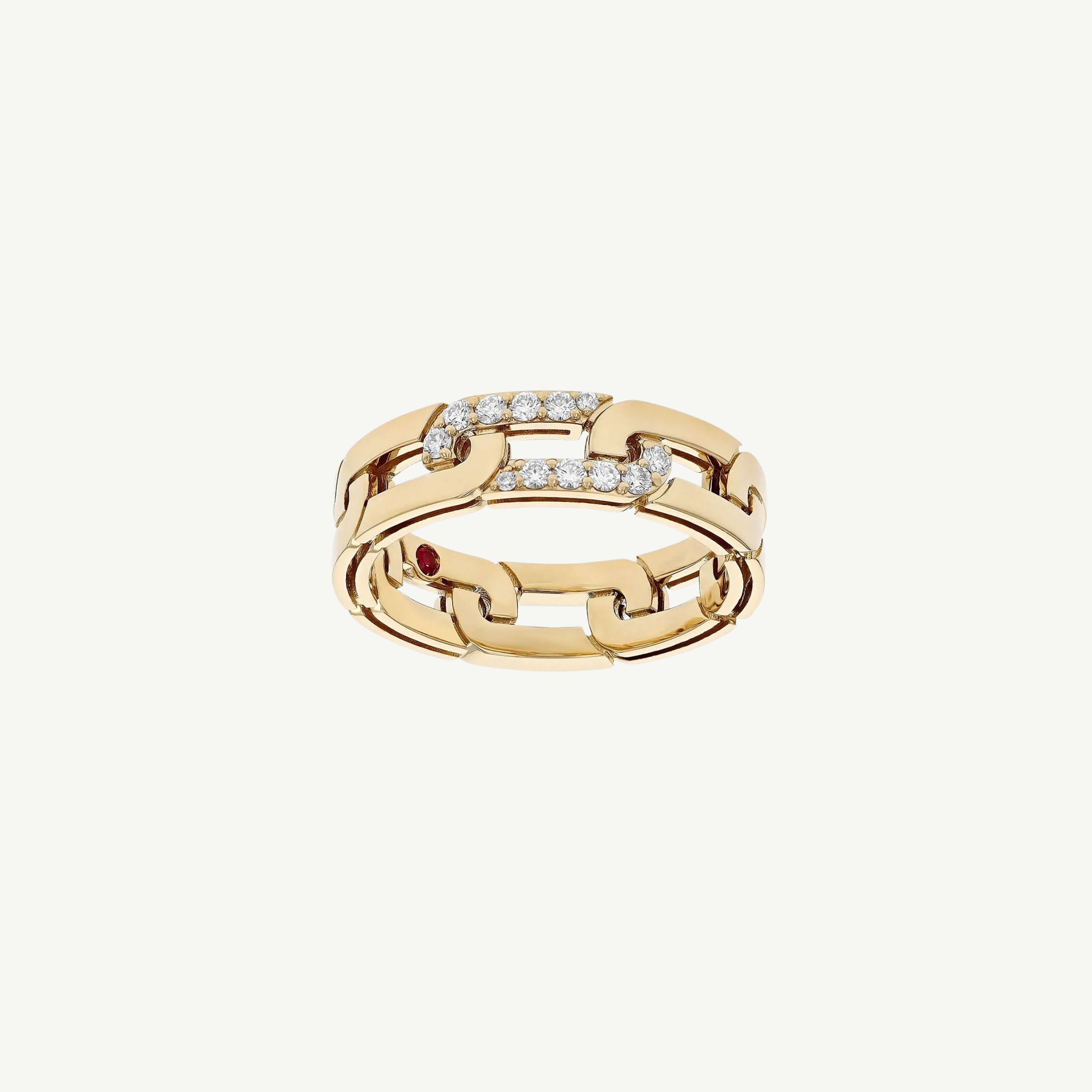 Gold Navarra Diamond Accented Slim Ring