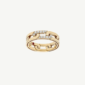 Gold Navarra Diamond Accented Slim Ring