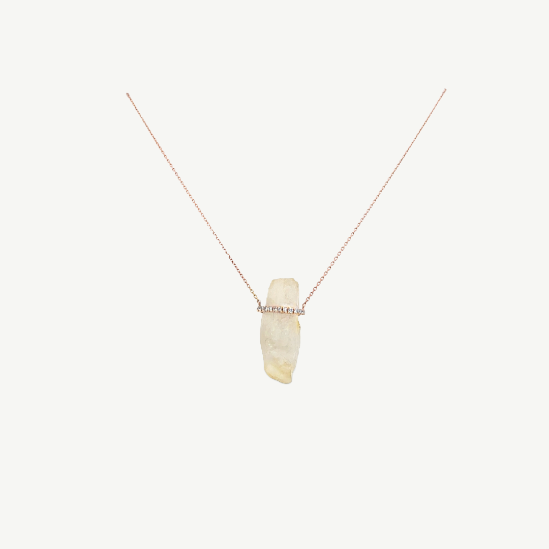 Idayne Gold Mooncrystal & Diamond Pendant Necklace